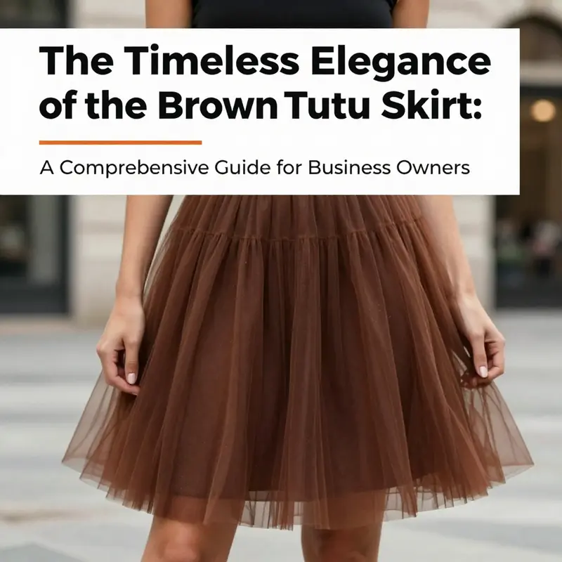Stylish image of a model in a brown tutu skirt, embodying elegance in a contemporary setting.