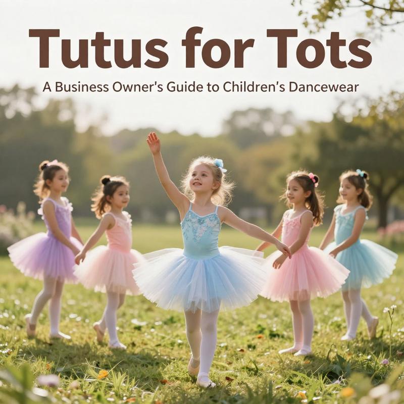 A joyful group of children wearing colorful tutus, dancing together in a bright outdoor location.