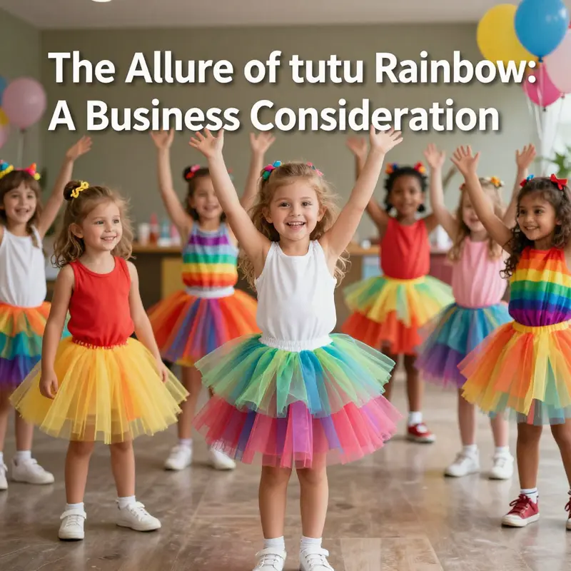 Children celebrate in colorful classic rainbow tutus, highlighting their playful design and festive applications.