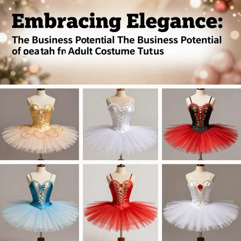A colorful display of adult costume tutus in different styles, embodying festive spirit.