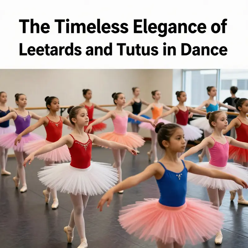 A collection of stylish leotards and vibrant tutus highlighting the diversity in design and functionality.