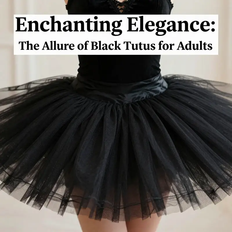 Detailed close-up of a luxurious black tutu, showcasing its layered texture and elegance.