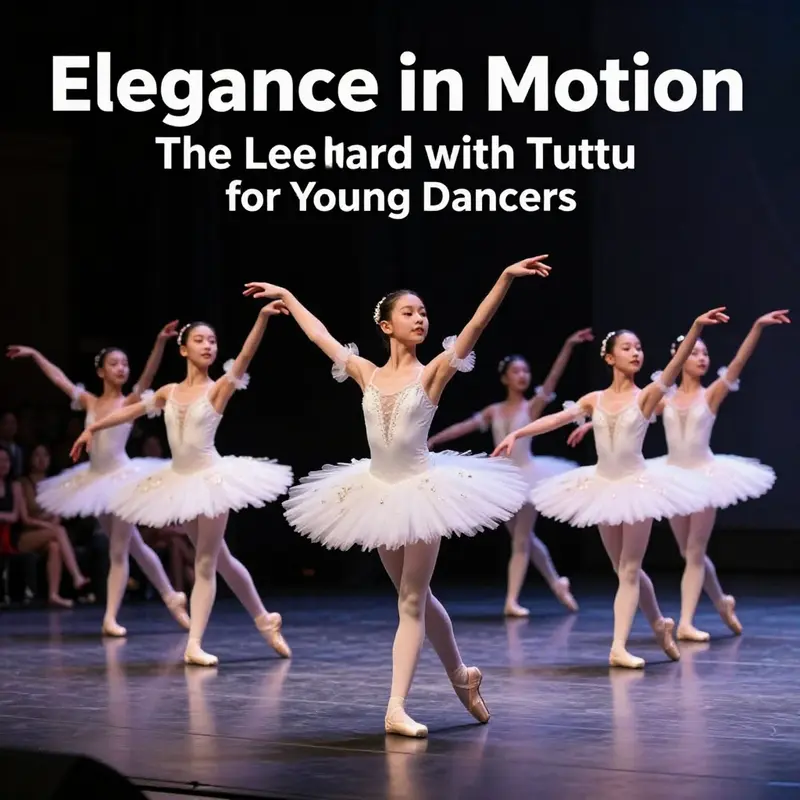 Young dancers performing a ballet routine in leotards with tutus on stage, symbolizing the artistry of dance.