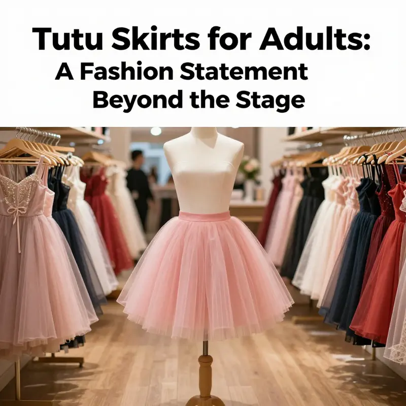 Diverse adult tutu skirts displayed in a boutique, representing their trendiness and versatility in fashion.