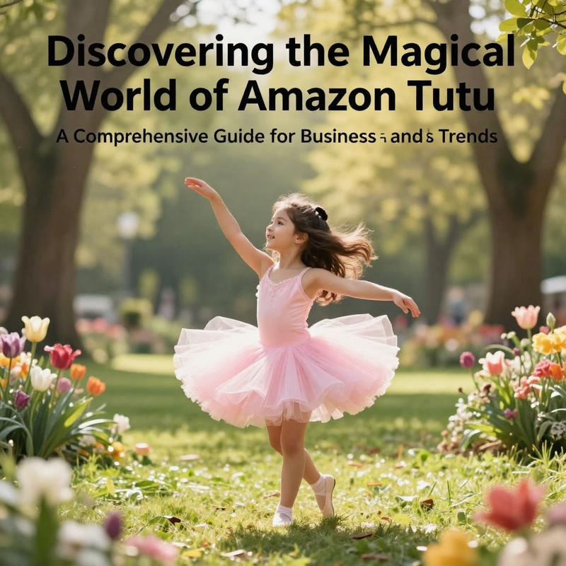A young girl in a pink tutu dancing happily in a flowered park.