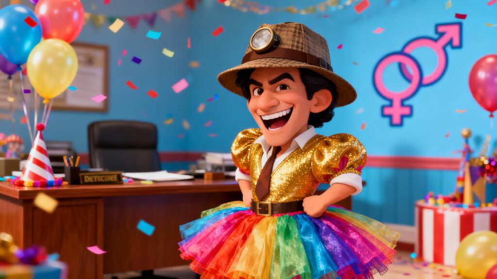 An engaging cover image representing the intersection of humor and cultural critique in Tutu Ace Ventura.