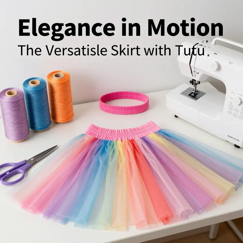 Casual to elegant: A model wears a pink tutu skirt paired with relaxed attire, exemplifying versatile styling options.