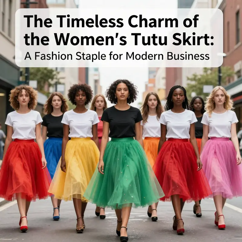A diverse collection of women’s tutu skirts highlighting their modern styles and vibrant colors.