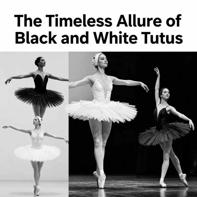 A close-up look at the structural design of a black and white tutu, emphasizing the layers and craftsmanship.