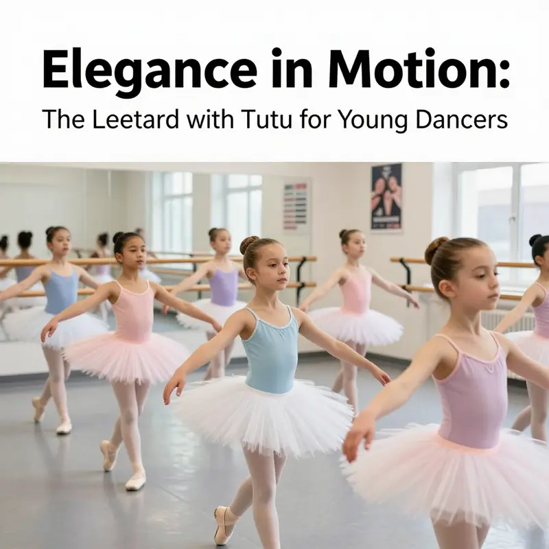 A variety of leotard and tutu combinations, highlighting the diversity of styles available for young dancers.