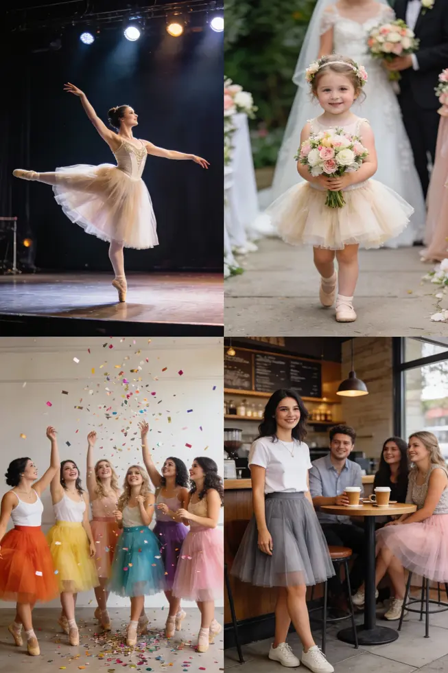 Fabric science and production considerations for layered tutu skirts.