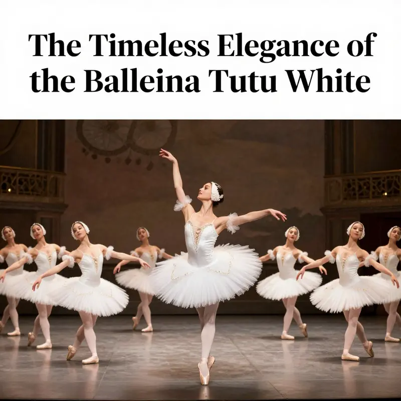 A ballerina in mid-performance, highlighting the importance of the white tutu in showcasing dance artistry.