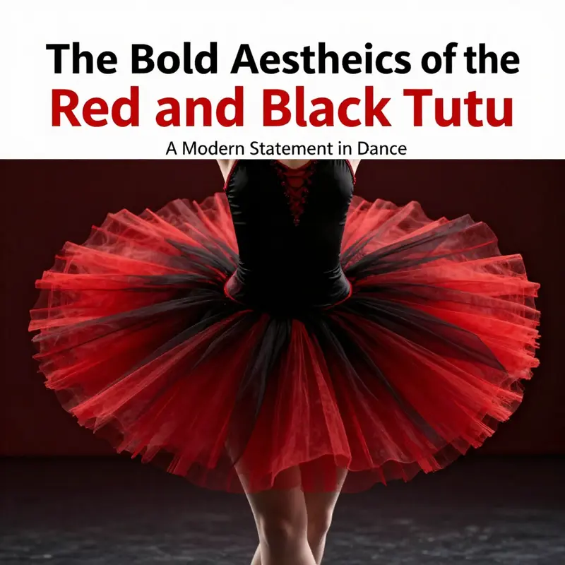 The captivating design elements of a red and black tutu, symbolizing elegance and modernity.