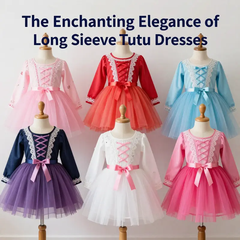 A collection showcasing the delightful design elements of long sleeve tutu dresses.