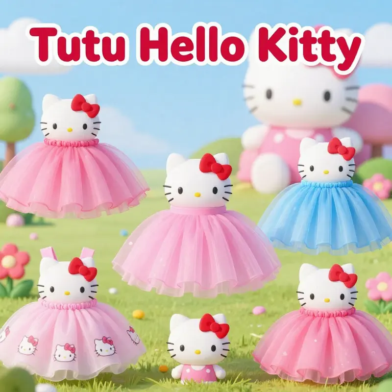 A showcase of the charming design features of Tutu Hello Kitty Dresses.