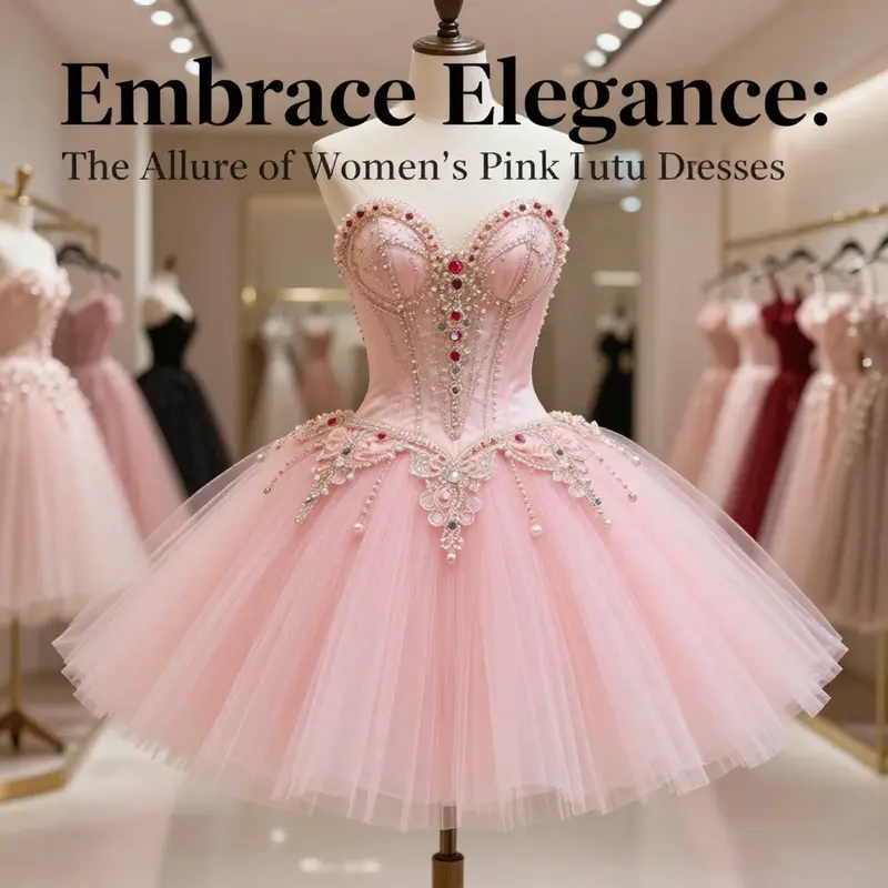 A fluffy pink tutu dress displayed in a garden setting, demonstrating its playful and elegant nature.