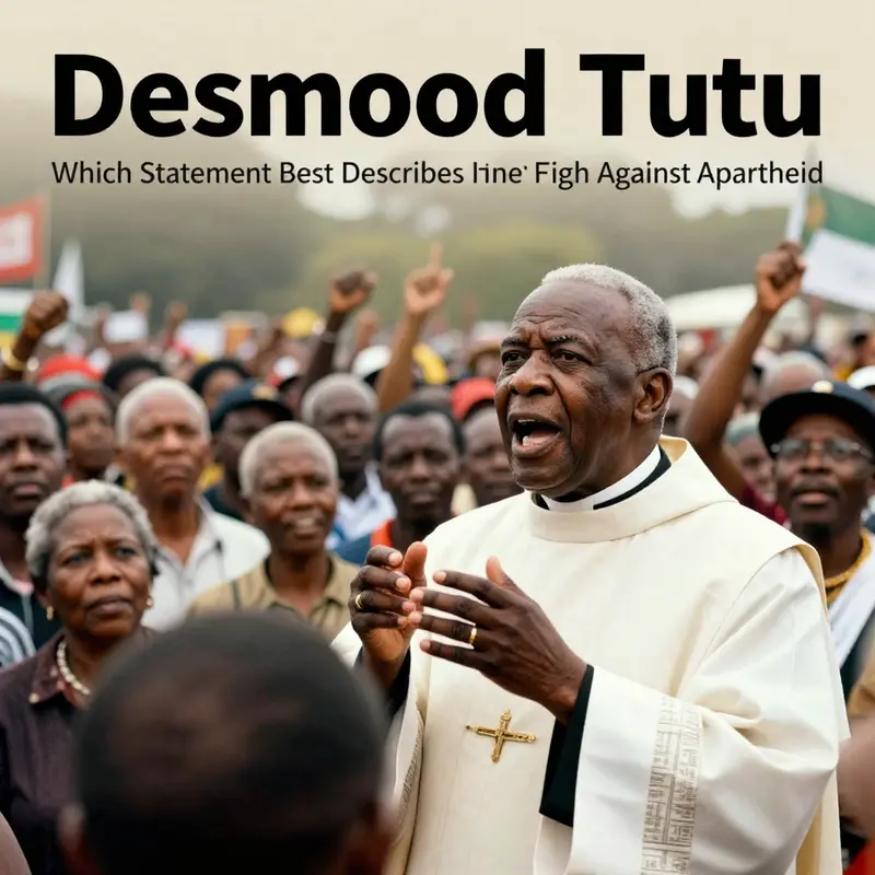 Desmond Tutu engaged in a passionate address during an anti-apartheid rally, capturing the spirit of resistance.