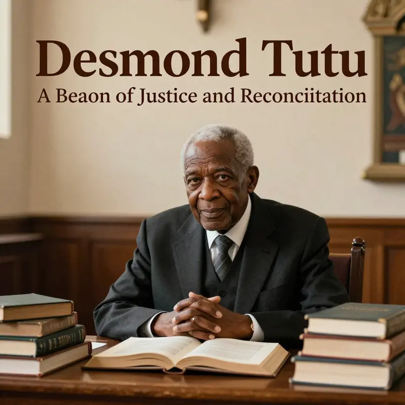 Desmond Tutu engaged in a passionate address during an anti-apartheid rally, capturing the spirit of resistance.