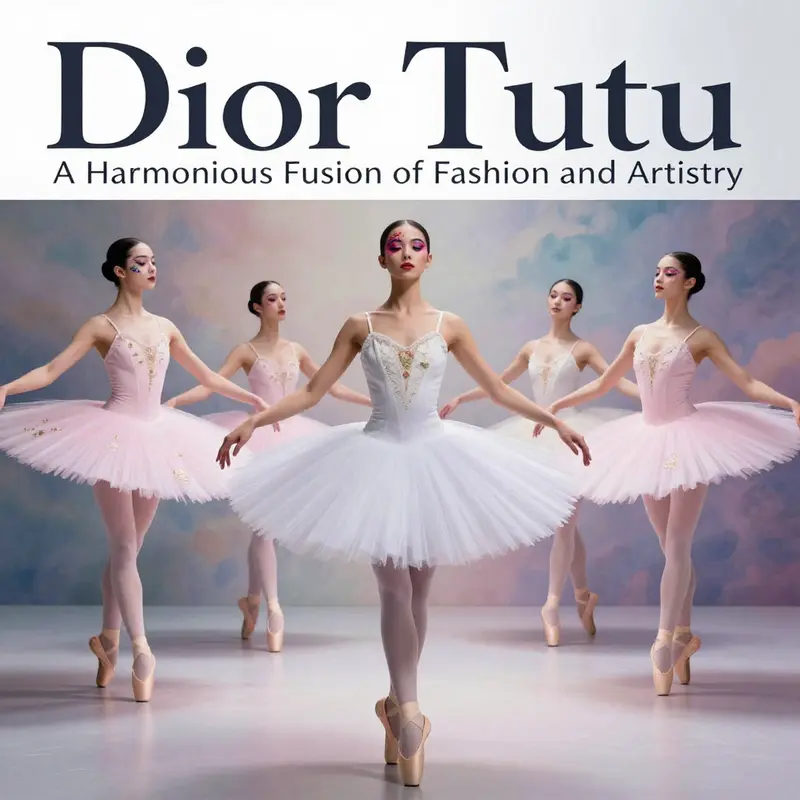 A visually striking cover image of the Dior Tutu collection highlighting makeup artistry and ballet-inspired elements.