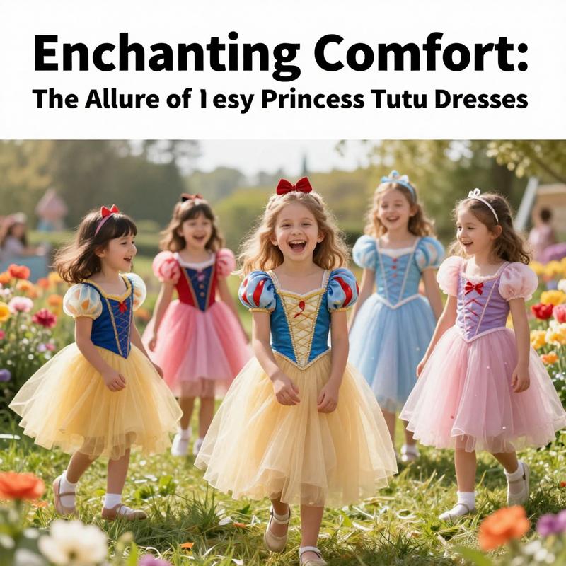 A vibrant group of young girls in Disney Princess Tutu Dresses enjoying a sunny day filled with laughter and play.