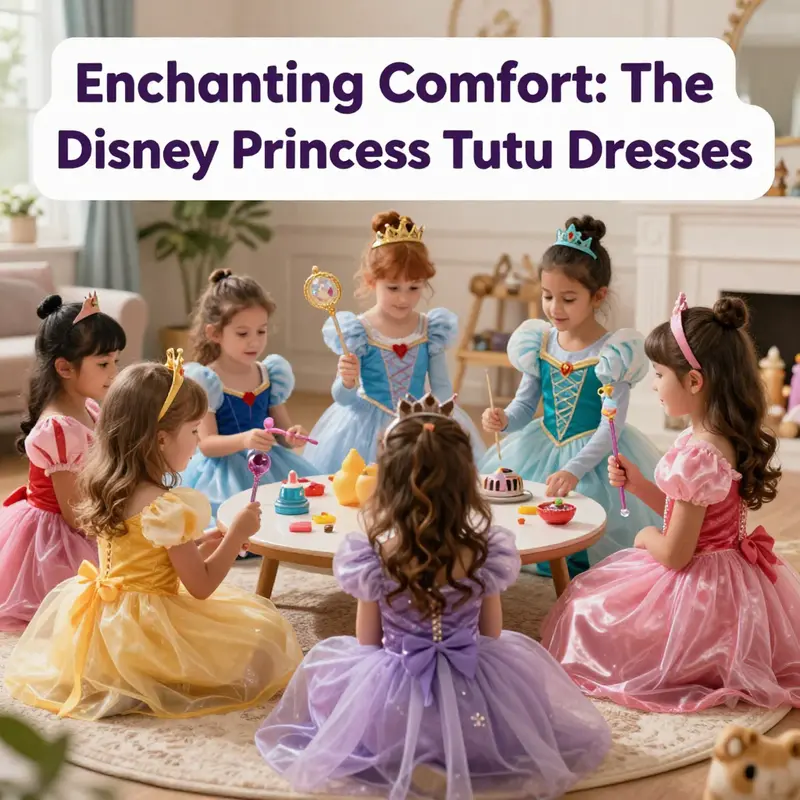 A joyful young girl exhibits the comfort of a Disney Princess Tutu Dress as she twirls in a bright park.