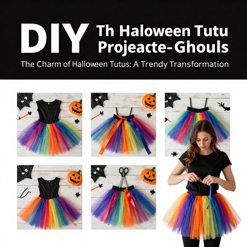 A striking visual timeline demonstrating the evolution of Halloween tutus from traditional designs to modern interpretations.