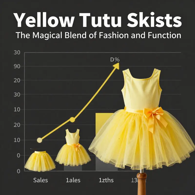 A showcase of both children and adults in yellow tutu skirts, highlighting the trend’s broad appeal in various environments.