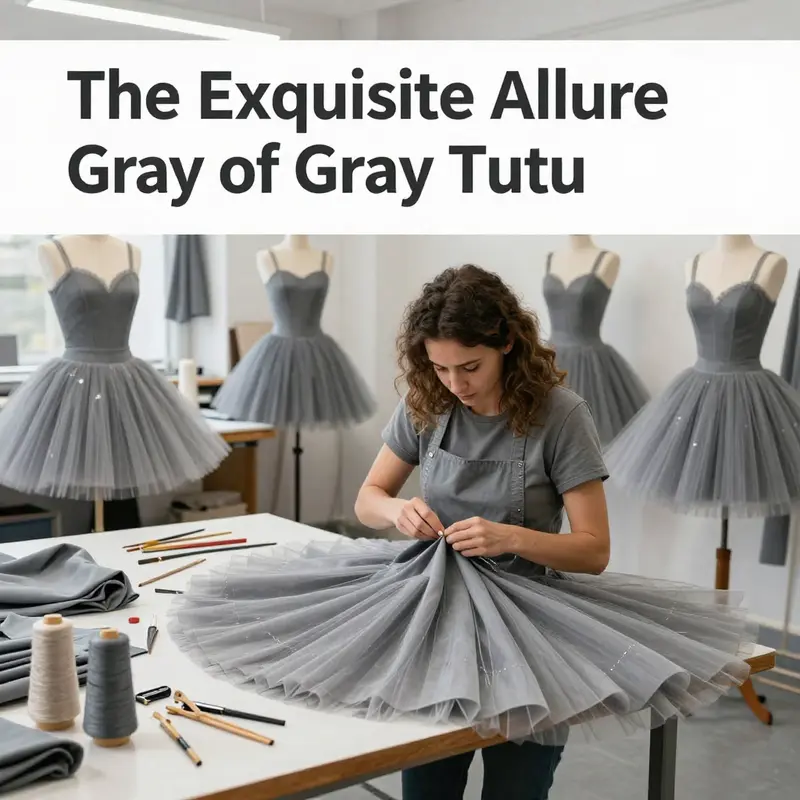 Artisans showcasing their meticulous work in crafting exquisite gray tutus.
