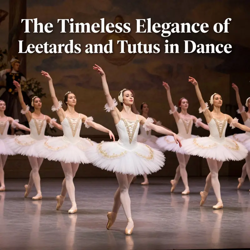 A collection of stylish leotards and vibrant tutus highlighting the diversity in design and functionality.
