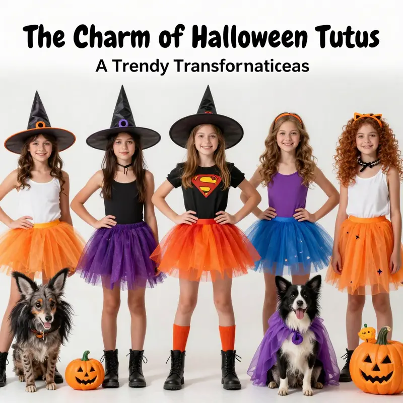 A striking visual timeline demonstrating the evolution of Halloween tutus from traditional designs to modern interpretations.