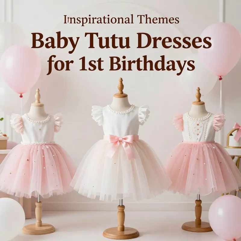 A vibrant assortment of stylish baby tutu dresses designed for 1st birthday celebrations.