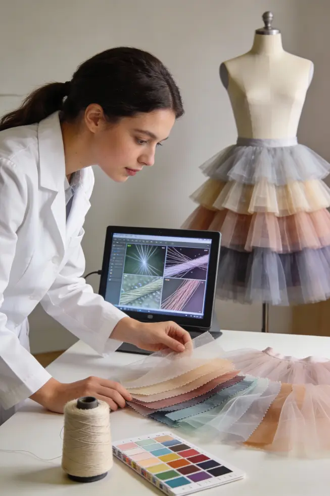 Fabric science and production considerations for layered tutu skirts.