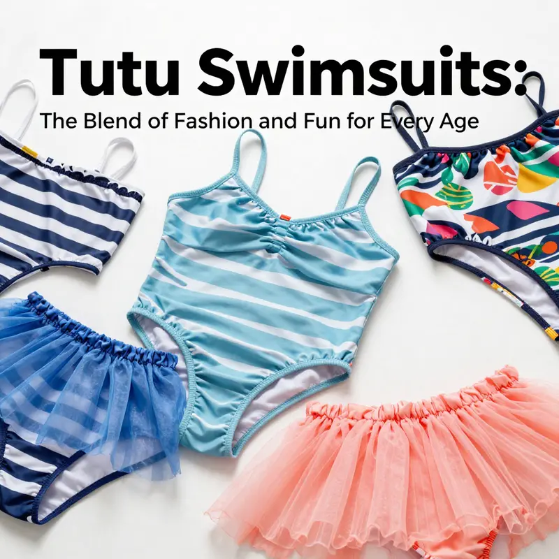 Children and adults showcase the latest trends in tutu swimsuits, blending fun and fashion.