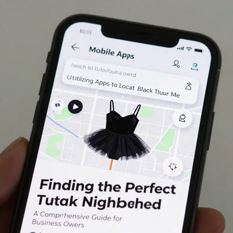 A clothing store displaying an array of black tutus, highlighting local retail options.
