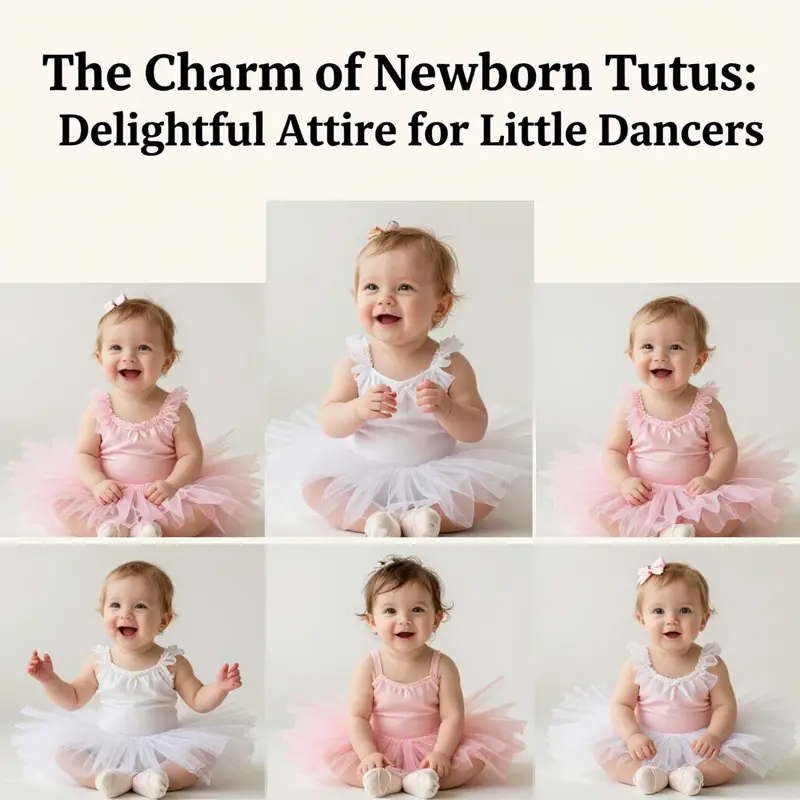 A joyful scene featuring multiple newborns dressed in tutus, highlighting the charm and innocence of baby fashion.