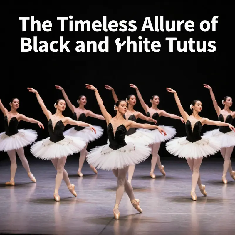 A close-up look at the structural design of a black and white tutu, emphasizing the layers and craftsmanship.
