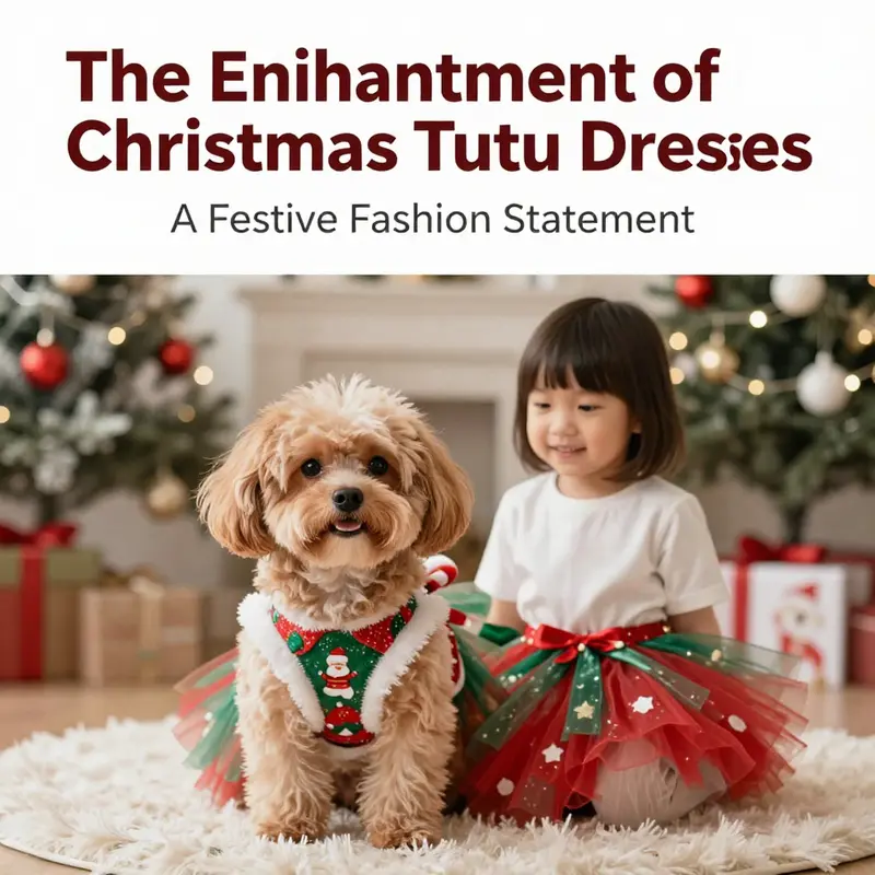 Children dressed in festive Christmas tutu dresses capture the joy of the holiday season.