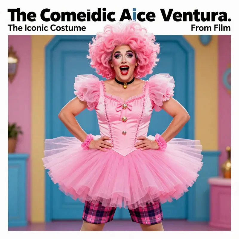 An engaging depiction of the Ace Ventura costume that captures the character’s playful eccentricity.