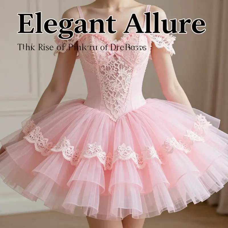 Close-up of a pink tutu dress showcasing its unique design features.