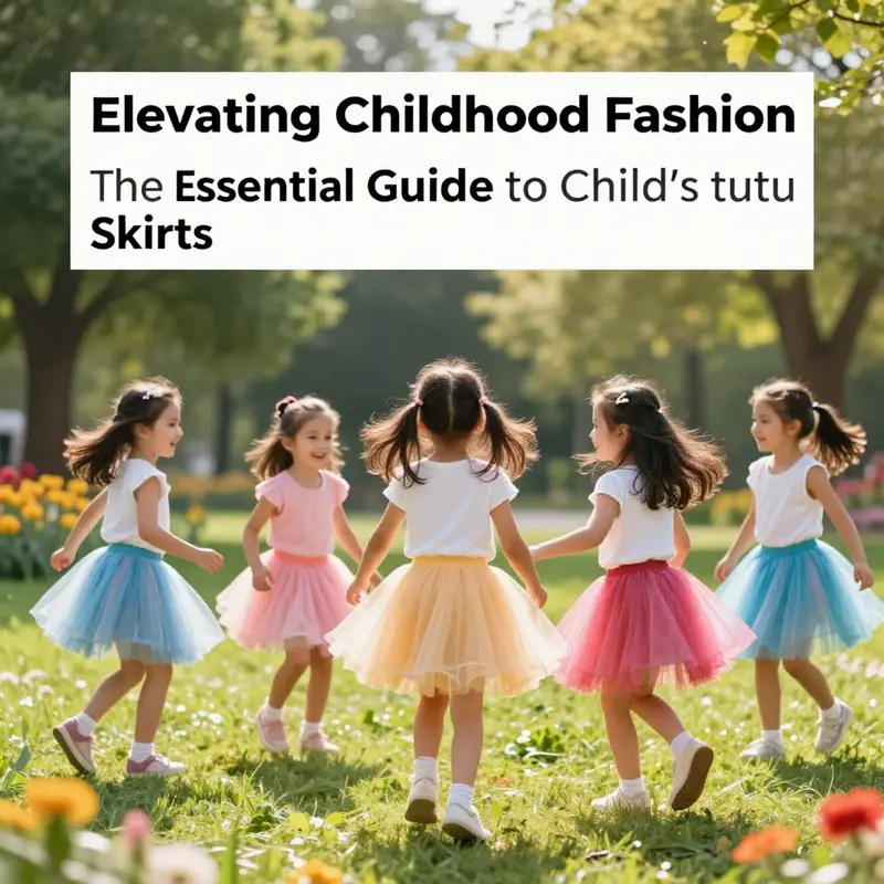 A joyful group of young girls wearing colorful tutu skirts while playing in a park, celebrating childhood.