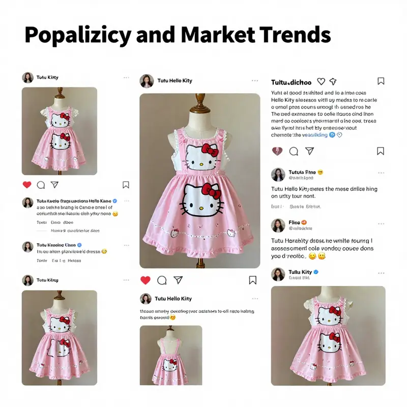 A showcase of the charming design features of Tutu Hello Kitty Dresses.