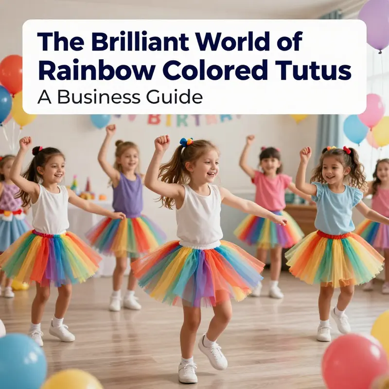 Diverse designs of rainbow tutus highlighting their layers and vibrant hues.