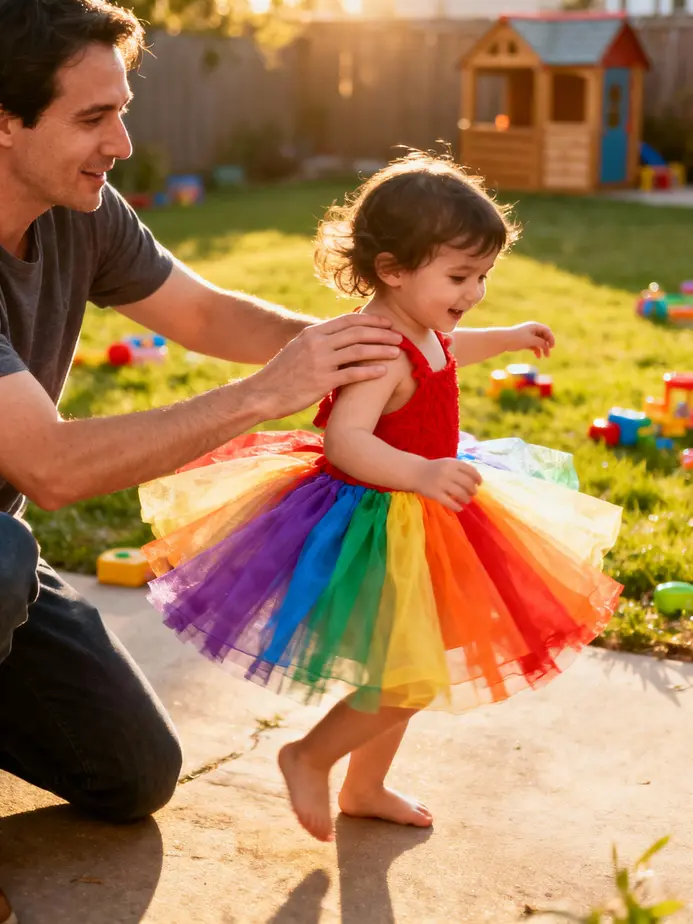 A vibrant display of rainbow tutu dresses showcasing their unique features and design elements.