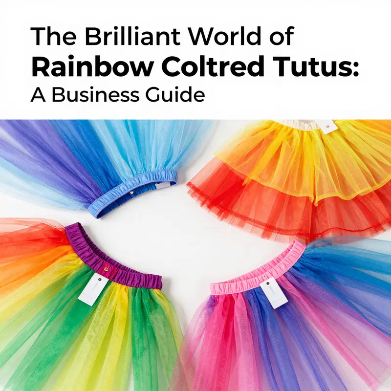 Diverse designs of rainbow tutus highlighting their layers and vibrant hues.