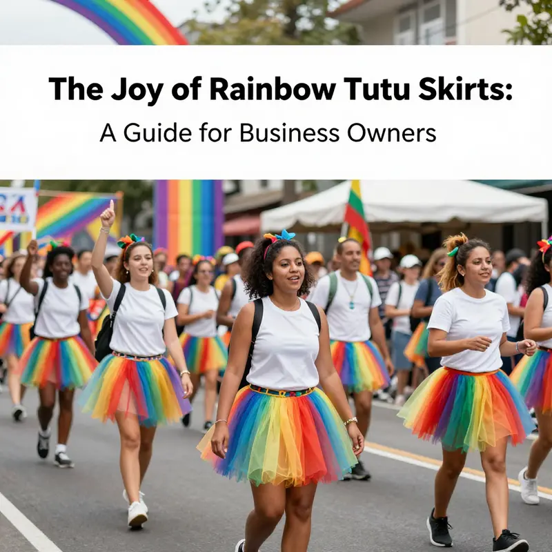 The layered tulle construction of a rainbow tutu skirt, illustrating its colorful design and volume.