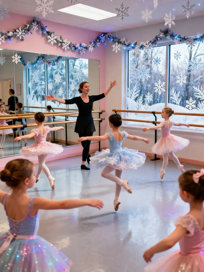 Children enjoying an imaginative ballet class at Tutu Ballet School, demonstrating the engaging curriculum.