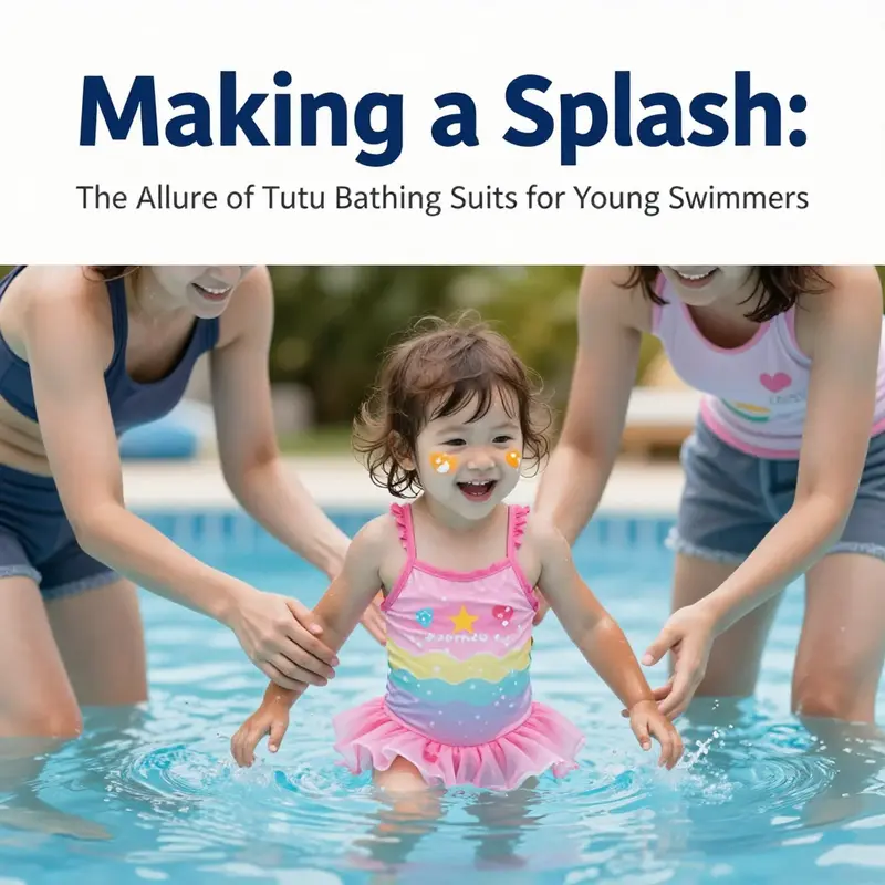 A collection of colorful tutu bathing suits, designed for style and comfort for young girls.