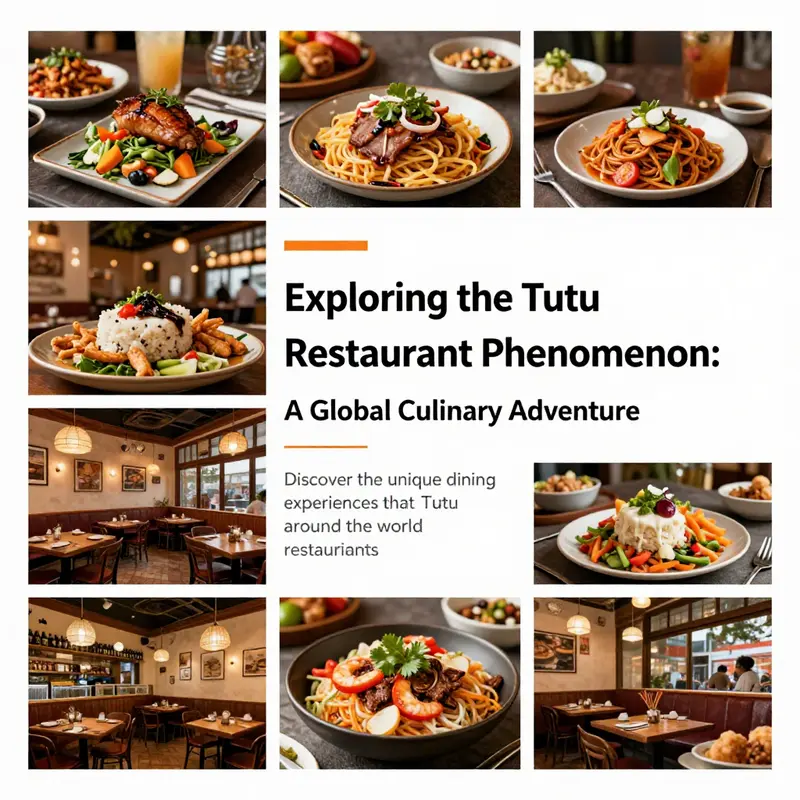 A visual representation of various Tutu restaurants worldwide, showcasing their unique cuisine and dining experiences.