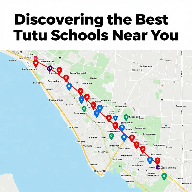 A map view showing the locations of tutu schools in San Francisco.