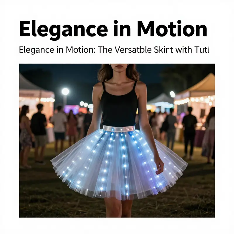 Casual to elegant: A model wears a pink tutu skirt paired with relaxed attire, exemplifying versatile styling options.